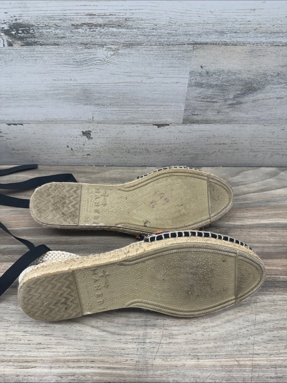 Manebí Embroidered Espadrille Lace Up Flats Women’s EU 38 US 7.5 Boho